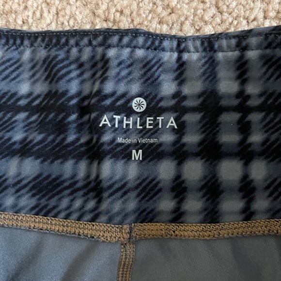 Athleta Plaidness gray and black Capri leggings - Picture 2 of 7